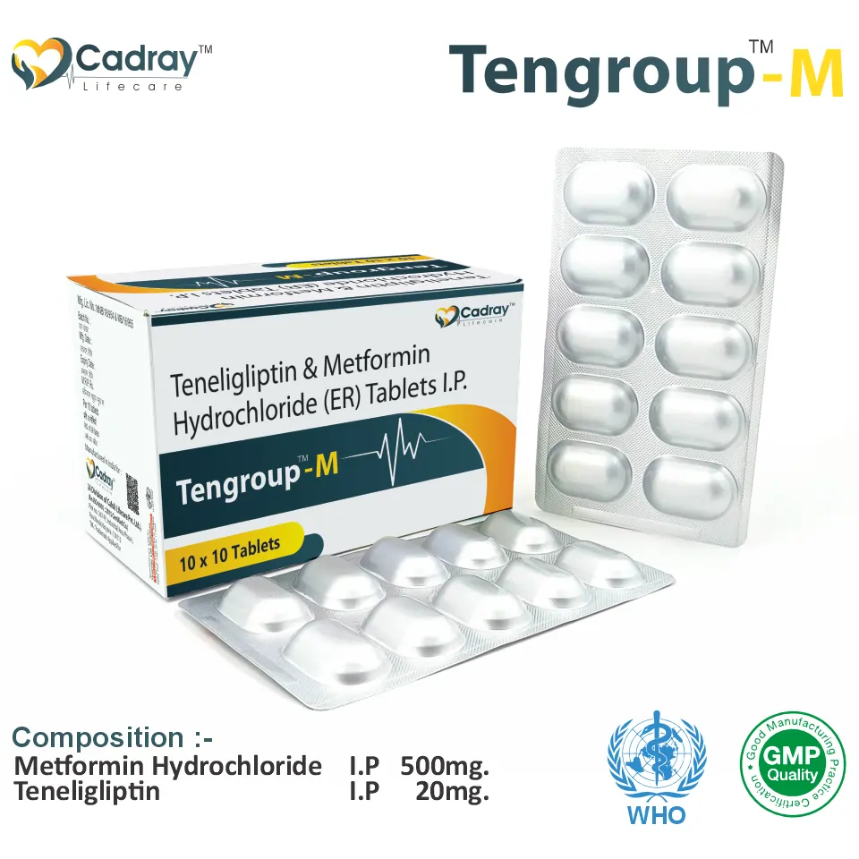 Teneligliptin 20mg + Metformin 500mg Tablet | Antidiabetic Care | Best Price for PCD Pharma Franchise